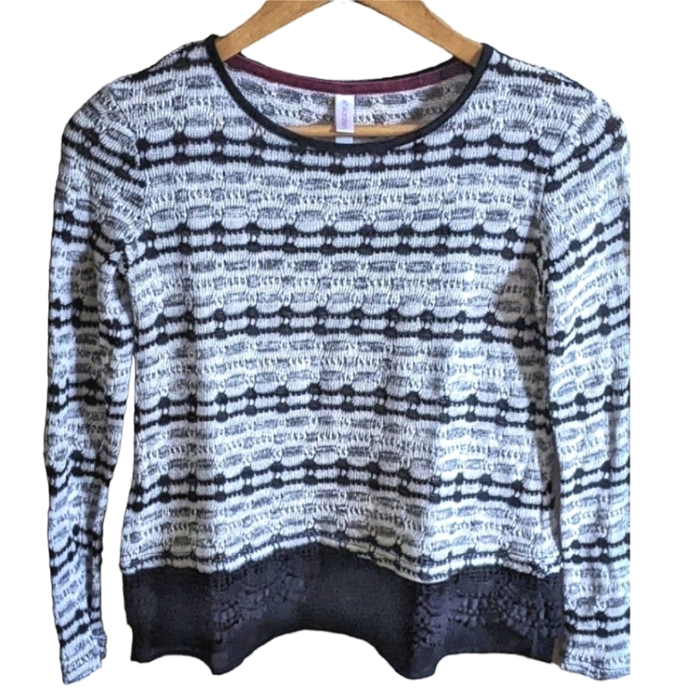 Xhilaration Layered Knit/Crochet Top